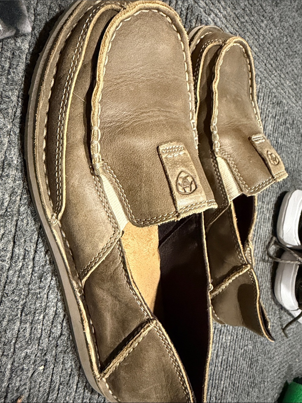 Ariat Men's Brown Leather Slip-On Casual Sneakers